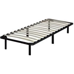 LES TENDANCES Sommier à Lattes Noir Sur Pieds 90x200 Cm Somkit