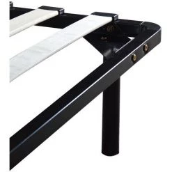 LES TENDANCES Sommier à Lattes Noir Sur Pieds 180x200 Cm Somkit -Sommier Soldes 55025528 3