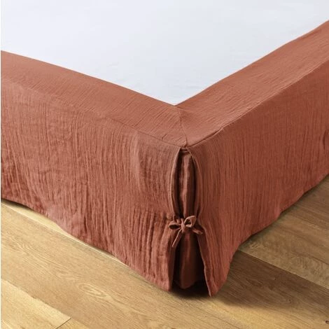 1001KDO POUR LA MAISON Cache Sommier Gaze De Coton Gaia 160x200cm Terracotta 3 1001KDO POUR LA MAISON Cache Sommier Gaze De Coton Gaia 160x200cm Terracotta