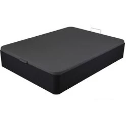 VENTE-UNIQUE.COM Sommier Coffre ONIRY En Simili De DREAMEA Play - 160 X 200 Cm - Noir Mat - Noir