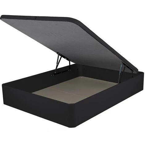 VENTE-UNIQUE.COM Sommier Coffre ONIRY En Simili De DREAMEA Play - 160 X 200 Cm - Noir Mat - Noir 4 VENTE-UNIQUE.COM Sommier Coffre ONIRY En Simili De DREAMEA Play - 160 X 200 Cm - Noir Mat - Noir – Image 2