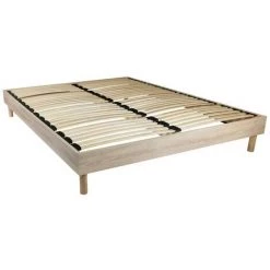 VENTE-UNIQUE.COM Sommier à Lattes MICHIGAN De DREAMEA - Naturel - 140 X 190 Cm - Naturel Clair