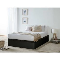 VENTE-UNIQUE.COM Sommier Coffre HESTIA De DREAMEA PLAY - Noir Mat - 140 X 190 Cm - Noir -Sommier Soldes 55882026 4