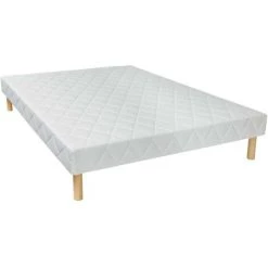 VENTE-UNIQUE.COM Sommier Déco Tapissier 14 Lattes Multiplis PANACEA DREAMEA Blanc 140 X 190 Cm