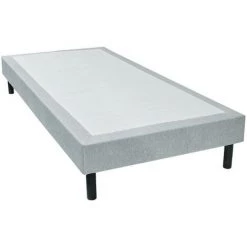 VENTE-UNIQUE.COM Sommier Déco Tapissier PARNASSE De DREAMEA - Gris Chiné - 140 X 190 Cm -Sommier Soldes 55882129 2