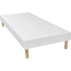 VENTE-UNIQUE.COM Sommier Déco Tapissier 14 Lattes Multiplis PANACEA De DREAMEA - Blanc - 100 X 200 Cm