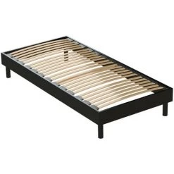 VENTE-UNIQUE.COM Sommier à Lattes MICHIGAN De DREAMEA - Noir - 90 X 190 Cm - Noir