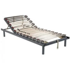 VENTE-UNIQUE.COM Sommier De Relaxation Manuel Monté Sur Tenons, 3 Plans De Couchage, Fermeté Réglable Par Curseurs - 80 X 200 Cm - Gris -Sommier Soldes 55882783 3