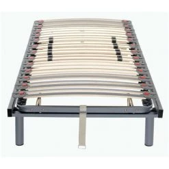 VENTE-UNIQUE.COM Sommier De Relaxation Manuel Monté Sur Tenons, 3 Plans De Couchage, Fermeté Réglable Par Curseurs - 80 X 200 Cm - Gris -Sommier Soldes 55882783 4