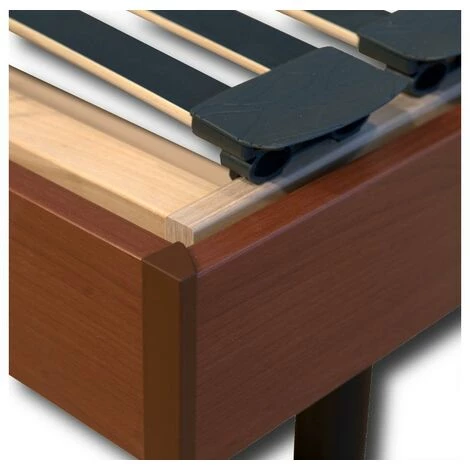 VENTE-UNIQUE.COM Sommier électrique De Relaxation Lattes Multiplis - 5 Plans - Fermeté Réglable - 80 X 200 Cm - Merisier - Naturel Foncé 6 VENTE-UNIQUE.COM Sommier électrique De Relaxation Lattes Multiplis - 5 Plans - Fermeté Réglable - 80 X 200 Cm - Merisier - Naturel Foncé – Image 4