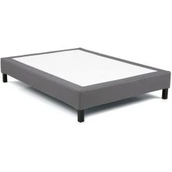 VENTE-UNIQUE.COM Sommier Déco Tapissier En Kit SOMNUS De DREAMEA - 140 X 190 Cm - Gris