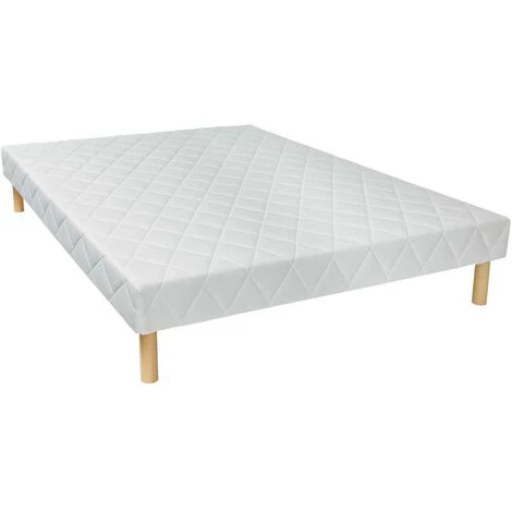 VENTE-UNIQUE.COM Sommier Déco Tapissier 14 Lattes Multiplis PANACEA De DREAMEA - Blanc - 120 X 190 Cm 3 VENTE-UNIQUE.COM Sommier Déco Tapissier 14 Lattes Multiplis PANACEA De DREAMEA - Blanc - 120 X 190 Cm