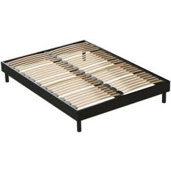 VENTE-UNIQUE.COM Sommier à Lattes MICHIGAN De DREAMEA - Noir - 140 X 190 Cm - Noir