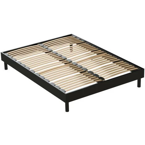 VENTE-UNIQUE.COM Sommier à Lattes MICHIGAN De DREAMEA - Noir - 140 X 190 Cm - Noir 3 VENTE-UNIQUE.COM Sommier à Lattes MICHIGAN De DREAMEA - Noir - 140 X 190 Cm - Noir