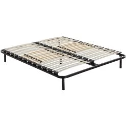 VENTE-UNIQUE.COM Cadre à Lattes Fermeté Réglable - 160 X 200 Cm - Noir