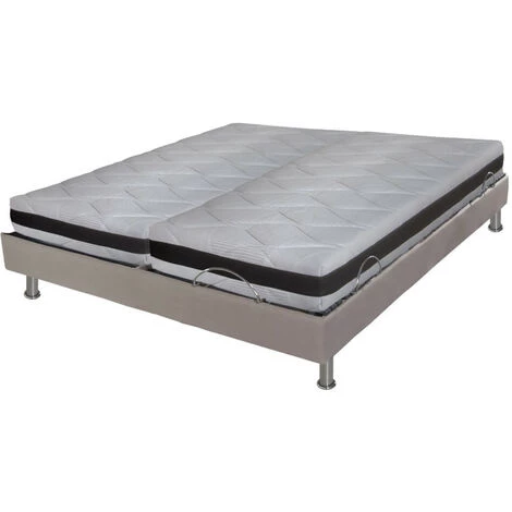 EBAC LITERIE Ensemble Relaxation Confort + Matelas Latex Eolys - 5 Zones - 2x90x200 - Taupe - Gris/Taupe/Anthracite 3 EBAC LITERIE Ensemble Relaxation Confort + Matelas Latex Eolys - 5 Zones - 2x90x200 - Taupe - Gris/Taupe/Anthracite