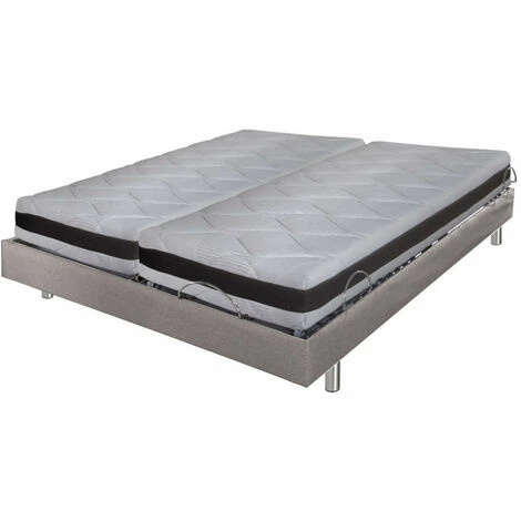EBAC LITERIE Ensemble Relaxation Action + Matelas Latex Eolys - 5 Zones - 2x90x200 - Lin - Blanc/Ecru/Ivoire 2 EBAC LITERIE Ensemble Relaxation Action + Matelas Latex Eolys - 5 Zones - 2x90x200 - Lin - Blanc/Ecru/Ivoire