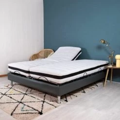 EBAC LITERIE Ensemble Relaxation Action + Matelas Latex Eolys - 5 Zones - 2x80x200 - Gris - Gris/Taupe/Anthracite 9 EBAC LITERIE Ensemble Relaxation Action + Matelas Latex Eolys - 5 Zones - 2x80x200 - Gris - Gris/Taupe/Anthracite -Sommier Soldes 55896772 3
