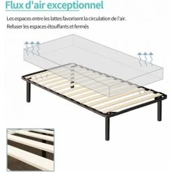 IZTOSS Sommier 90x190cm Avec 4 Pieds - Épaisseur 26CM - Sommiers à Lattes En Bois Pour Adulte Et Enfant - 13 Lattes - Livré En 2-5 Jours (90x190-4Pieds) 9 IZTOSS Sommier 90x190cm Avec 4 Pieds - Épaisseur 26CM - Sommiers à Lattes En Bois Pour Adulte Et Enfant - 13 Lattes - Livré En 2-5 Jours (90x190-4Pieds) -Sommier Soldes 56382891 3