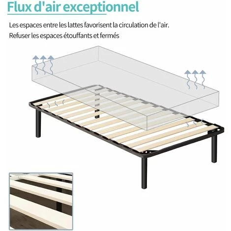 IZTOSS Sommier 90x190cm Avec 4 Pieds - Épaisseur 26CM - Sommiers à Lattes En Bois Pour Adulte Et Enfant - 13 Lattes - Livré En 2-5 Jours (90x190-4Pieds) 5 IZTOSS Sommier 90x190cm Avec 4 Pieds - Épaisseur 26CM - Sommiers à Lattes En Bois Pour Adulte Et Enfant - 13 Lattes - Livré En 2-5 Jours (90x190-4Pieds) – Image 3