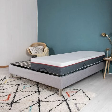 EBAC LITERIE Ensemble Relaxation Confort + Matelas Mémoire Forme Ocean - 3 Zones - 2x80x200 - Lin - Blanc/Ecru/Ivoire 4 EBAC LITERIE Ensemble Relaxation Confort + Matelas Mémoire Forme Ocean - 3 Zones - 2x80x200 - Lin - Blanc/Ecru/Ivoire – Image 2