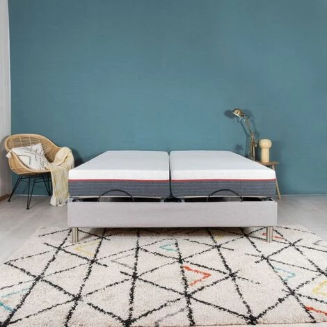EBAC LITERIE Ensemble Relaxation Confort + Matelas Mémoire Forme Ocean - 3 Zones - 2x80x200 - Lin - Blanc/Ecru/Ivoire 5 EBAC LITERIE Ensemble Relaxation Confort + Matelas Mémoire Forme Ocean - 3 Zones - 2x80x200 - Lin - Blanc/Ecru/Ivoire – Image 3