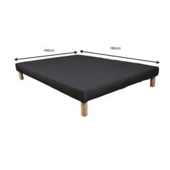BYSOMMIFLEX Sommier Tapissier 140x190cm Noir -Sommier Soldes 57026112 2