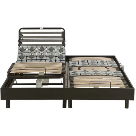 VENTE-UNIQUE.COM Sommier électrique De Relaxation Lattes Et 2x20 Plots 5 Zones HECATE De DREAMEA - Noir - 2 X 70 X 190 Cm - Moteurs OKIN 6 VENTE-UNIQUE.COM Sommier électrique De Relaxation Lattes Et 2x20 Plots 5 Zones HECATE De DREAMEA - Noir - 2 X 70 X 190 Cm - Moteurs OKIN – Image 4