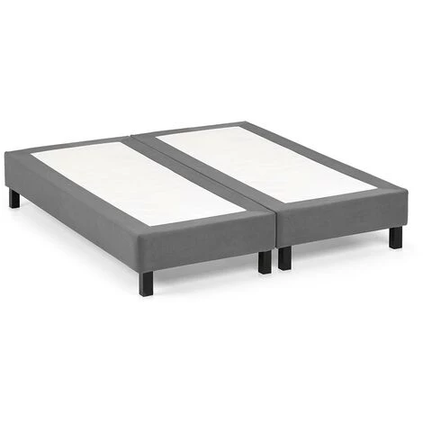 VENTE-UNIQUE.COM Pack Sommiers Déco Tapissier En Kit SOMNUS De DREAMEA - 2 X 90 X 200 Cm - Gris 3 VENTE-UNIQUE.COM Pack Sommiers Déco Tapissier En Kit SOMNUS De DREAMEA - 2 X 90 X 200 Cm - Gris