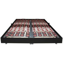 VENTE-UNIQUE.COM Sommier électrique De Relaxation 2x65 Plots Déco Bois Noir De DREAMEA - 2 X 80 X 200 Cm - Moteurs OKIN - Noir -Sommier Soldes 57216951 4