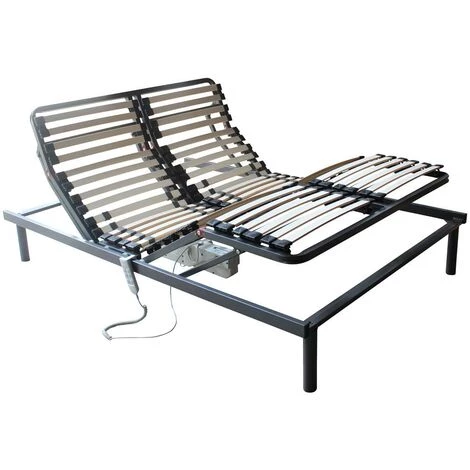 VENTE-UNIQUE.COM Sommier électrique De Relaxation 5 Plans De Couchage - 140x200 Cm - Moteur OKIN - Noir 4 VENTE-UNIQUE.COM Sommier électrique De Relaxation 5 Plans De Couchage - 140x200 Cm - Moteur OKIN - Noir – Image 2