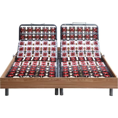 VENTE-UNIQUE.COM Sommier électrique De Relaxation 2x91 Plots Déco Bois Chêne Naturel De DREAMEA - 2 X 100 X 200 Cm - Moteurs OKIN - Noir, Naturel Clair 6 VENTE-UNIQUE.COM Sommier électrique De Relaxation 2x91 Plots Déco Bois Chêne Naturel De DREAMEA - 2 X 100 X 200 Cm - Moteurs OKIN - Noir, Naturel Clair – Image 4