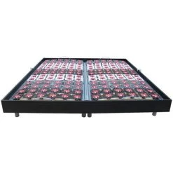 VENTE-UNIQUE.COM Sommier électrique De Relaxation 2x78 Plots Déco Bois Noir De DREAMEA - 2 X 90 X 200 Cm - Moteurs OKIN - Noir -Sommier Soldes 57217431 2