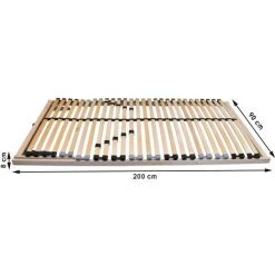 MONMOBILIERDESIGN MADERA Sommier à Lattes En Bois Avec Tête Relevable Et 7 Zones De Confort 90X200 Cm -Sommier Soldes 57733423 4