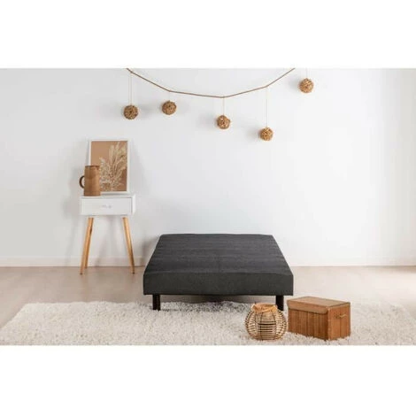 DEKO DREAM FINLANDEK Rakenne - Sommier Tapissier A Lattes 90 X 200 - Bois Massif Gris Anthracite + Pieds 3 DEKO DREAM FINLANDEK Rakenne - Sommier Tapissier A Lattes 90 X 200 - Bois Massif Gris Anthracite + Pieds