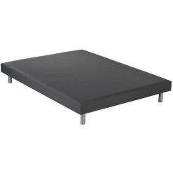 CREASOM Hinoki Sommier 160 X 200 - 14 Lattes Fixes - Gris -Sommier Soldes 57986608 2