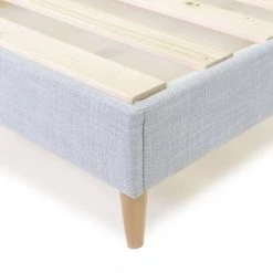 HOMIFAB Lit Adulte 180x200 Cm En Tissu Gris Clair Avec Sommier à Lattes - Dina - Gris Clair 9 HOMIFAB Lit Adulte 180x200 Cm En Tissu Gris Clair Avec Sommier à Lattes - Dina - Gris Clair -Sommier Soldes 58392625 3