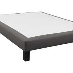 Sommier Déco Someo Simili Cuir Cacao 2x100x200 - Bois Foncé -Sommier Soldes 58475148 3