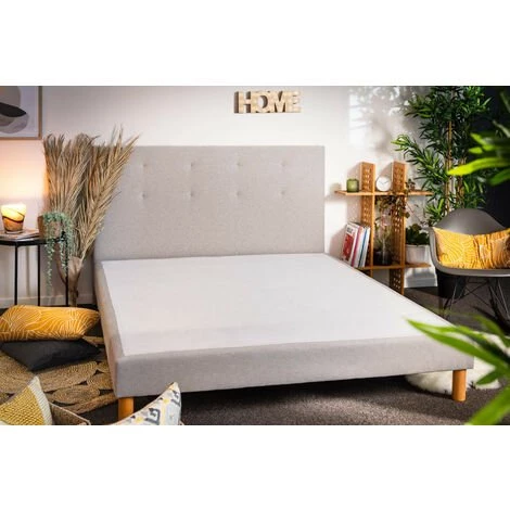 B042754 Tête De Lit 160x200 Cm Et Sommier En Bois Massif Fabriqué En France TERRY Cm - Gris 3 B042754 Tête De Lit 160x200 Cm Et Sommier En Bois Massif Fabriqué En France TERRY Cm - Gris