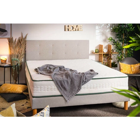 B042754 Tête De Lit 160x200 Cm Et Sommier En Bois Massif Fabriqué En France TERRY Cm - Gris 5 B042754 Tête De Lit 160x200 Cm Et Sommier En Bois Massif Fabriqué En France TERRY Cm - Gris – Image 3