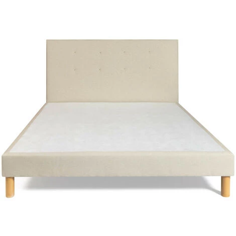 B042754 Tête De Lit 160x200 Cm Et Sommier En Bois Massif Fabriqué En France TERRY Cm - Sable 7 B042754 Tête De Lit 160x200 Cm Et Sommier En Bois Massif Fabriqué En France TERRY Cm - Sable – Image 5