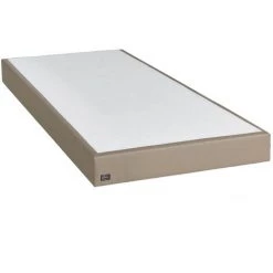 EBAC LITERIE Sommier Tapissier Primo - 90x190 - Taupe - 9 Lattes Bois - Hauteur 15 Cm - Taupe