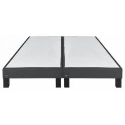 EBAC LITERIE Sommier Tapissier + Pieds Primo - 2x90x200 - Gris - 20 Lattes Bois - Hauteur 15 Cm - Gris -Sommier Soldes 58606044 2