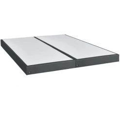 EBAC LITERIE Sommier Tapissier Primo - 2x80x200 - Gris - 20 Lattes Bois - Hauteur 15 Cm - Gris