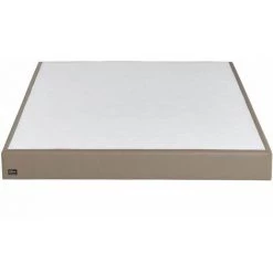 EBAC LITERIE Sommier Tapissier Primo - 140x190 - Taupe - 9 Lattes Bois - Hauteur 15 Cm - Taupe -Sommier Soldes 58606100 2