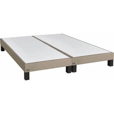 EBAC LITERIE Sommier Tapissier + Pieds Primo - 2x90x200 - Taupe - 20 Lattes Bois - Hauteur 15 Cm - Taupe 3 EBAC LITERIE Sommier Tapissier + Pieds Primo - 2x90x200 - Taupe - 20 Lattes Bois - Hauteur 15 Cm - Taupe