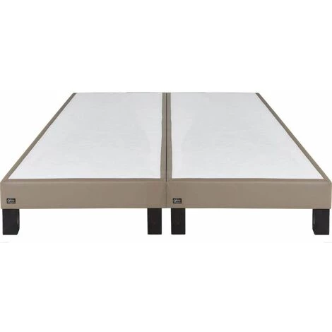 EBAC LITERIE Sommier Tapissier + Pieds Primo - 2x90x200 - Taupe - 20 Lattes Bois - Hauteur 15 Cm - Taupe 4 EBAC LITERIE Sommier Tapissier + Pieds Primo - 2x90x200 - Taupe - 20 Lattes Bois - Hauteur 15 Cm - Taupe – Image 2