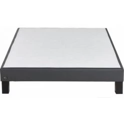 EBAC LITERIE Sommier Tapissier + Pieds Primo - 160x200 - Gris - 10 Lattes Bois - Hauteur 15 Cm - Gris -Sommier Soldes 58606111 2