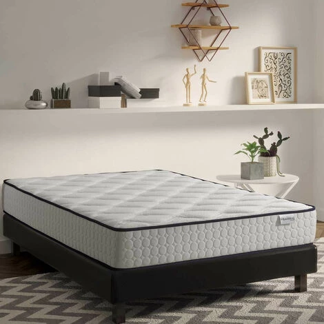 HBEDDING Ensemble Matelas Mémoire De Forme Top Confort 22 Cm 90x190 + Sommier à Lattes - Mousse HR - Noir 4 HBEDDING Ensemble Matelas Mémoire De Forme Top Confort 22 Cm 90x190 + Sommier à Lattes - Mousse HR - Noir – Image 2