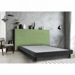 WEBED KITOLIT Sommier Tapissier 140/190 Anthracite - 14 Lattes + 4 Pieds Noirs D